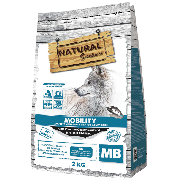 Natural Greatness Moblity. Pienso dieta veterinaria. Pienso natural para perros.