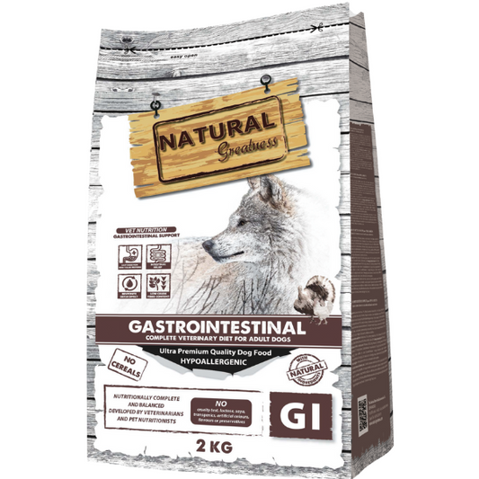 Natural Greatness Gastrointestinal. Pienso dieta veterinaria. Pienso natural para perros.