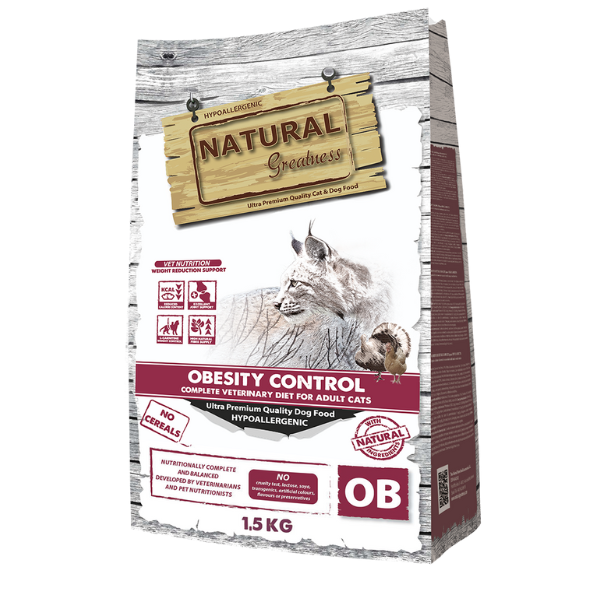 Natural Greatness Obesity. Pienso Gama Veterinaria. Pienso natural para gatos.