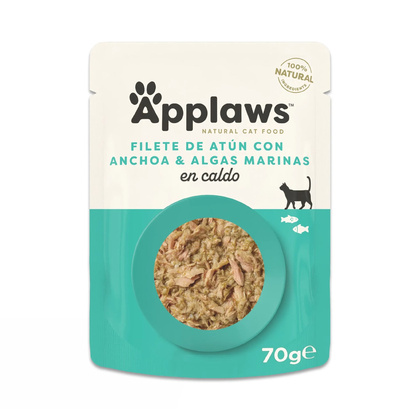 APPLAWS Gato Sobre Atun con Anchoa y Algas Marinas, comida para gatos