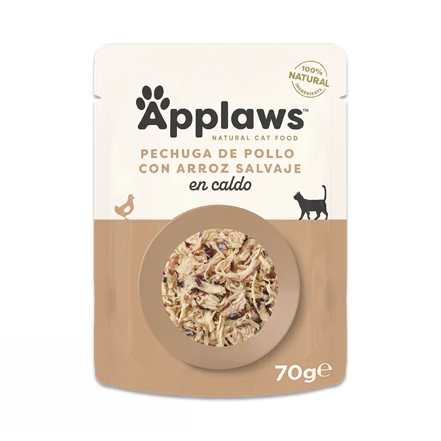 APPLAWS Gato Sobre Pollo con Arroz Salvaje, Comida para gatos