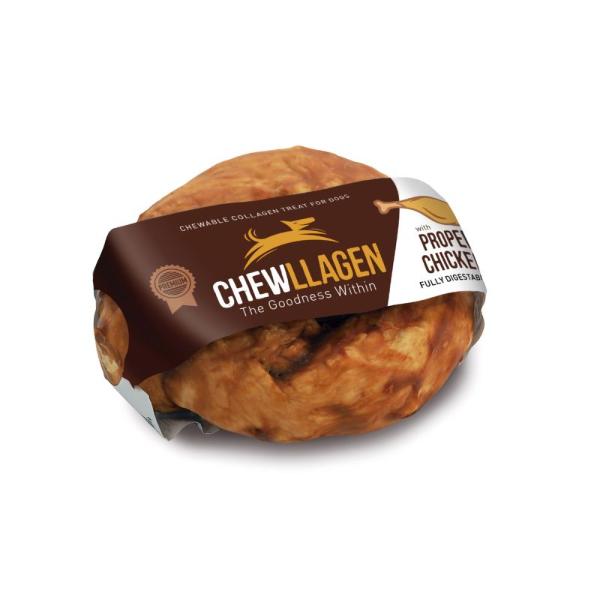 Chewllagen donut de pollo, snack natural para perros, perfecto para mimar a tu mascota con una comida deliciosa y saludable.