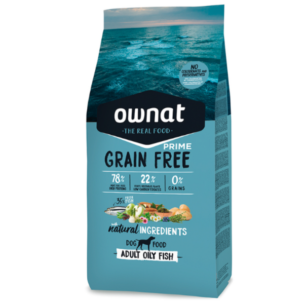 Pienso Ownat Prime Grain Free Adult Oily Fish, Pienso para Perros, Comida para Perros