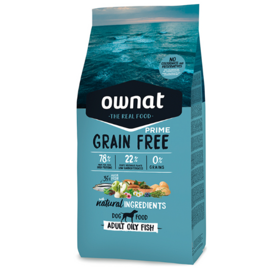 Pienso Ownat Prime Grain Free Adult Oily Fish, Pienso para Perros, Comida para Perros