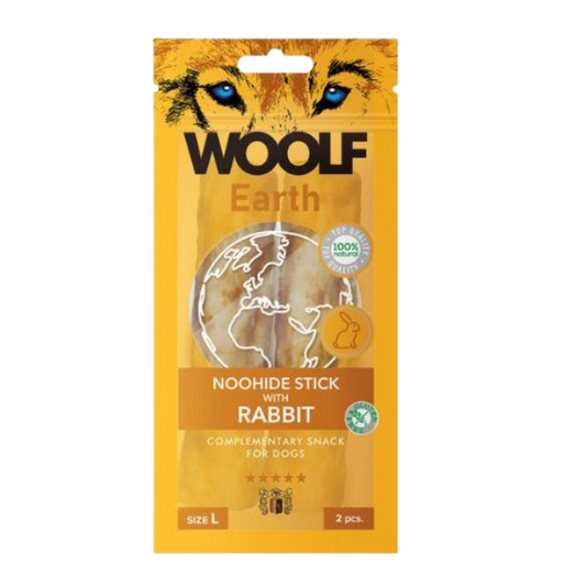 Woolf Earth Noohide Conejo, Snacks Naturales para Perros, Premios para Perros