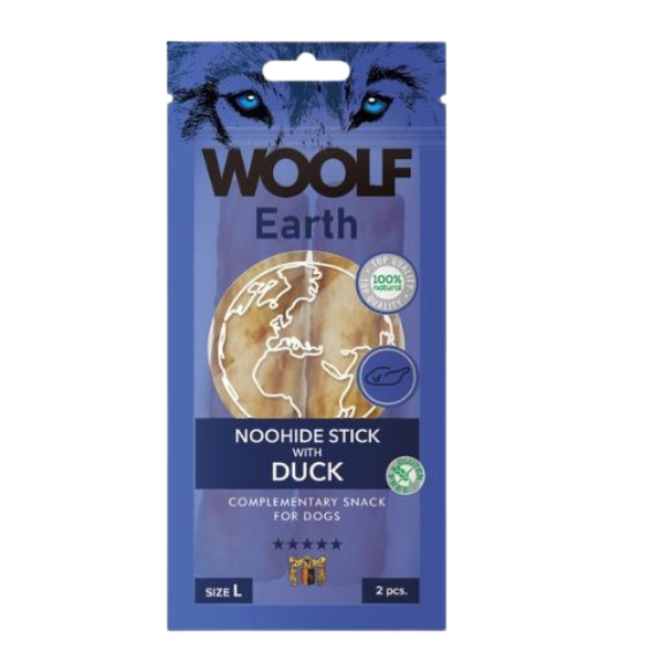 Woolf Earth Noohide Pato, Snacks Naturales para Perros, Premios para Perros