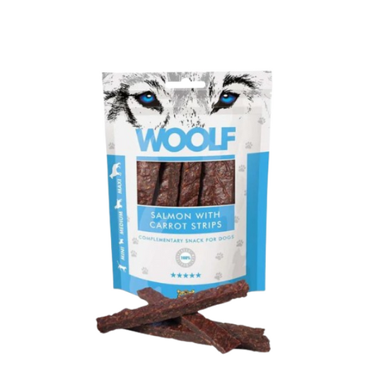 Woolf Salmon y zanahoria, Snacks Naturales para Perros, Premios para Perros