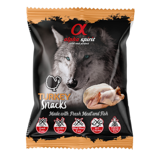 Alpha Spirit Pavo para perros, Snacks para Perros