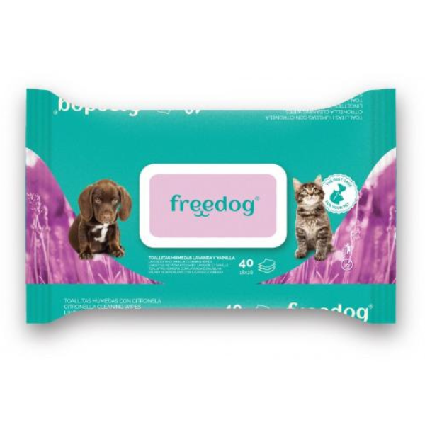 Freedog Toallitas Lavanda y Vainilla, Toallitas para Mascotas