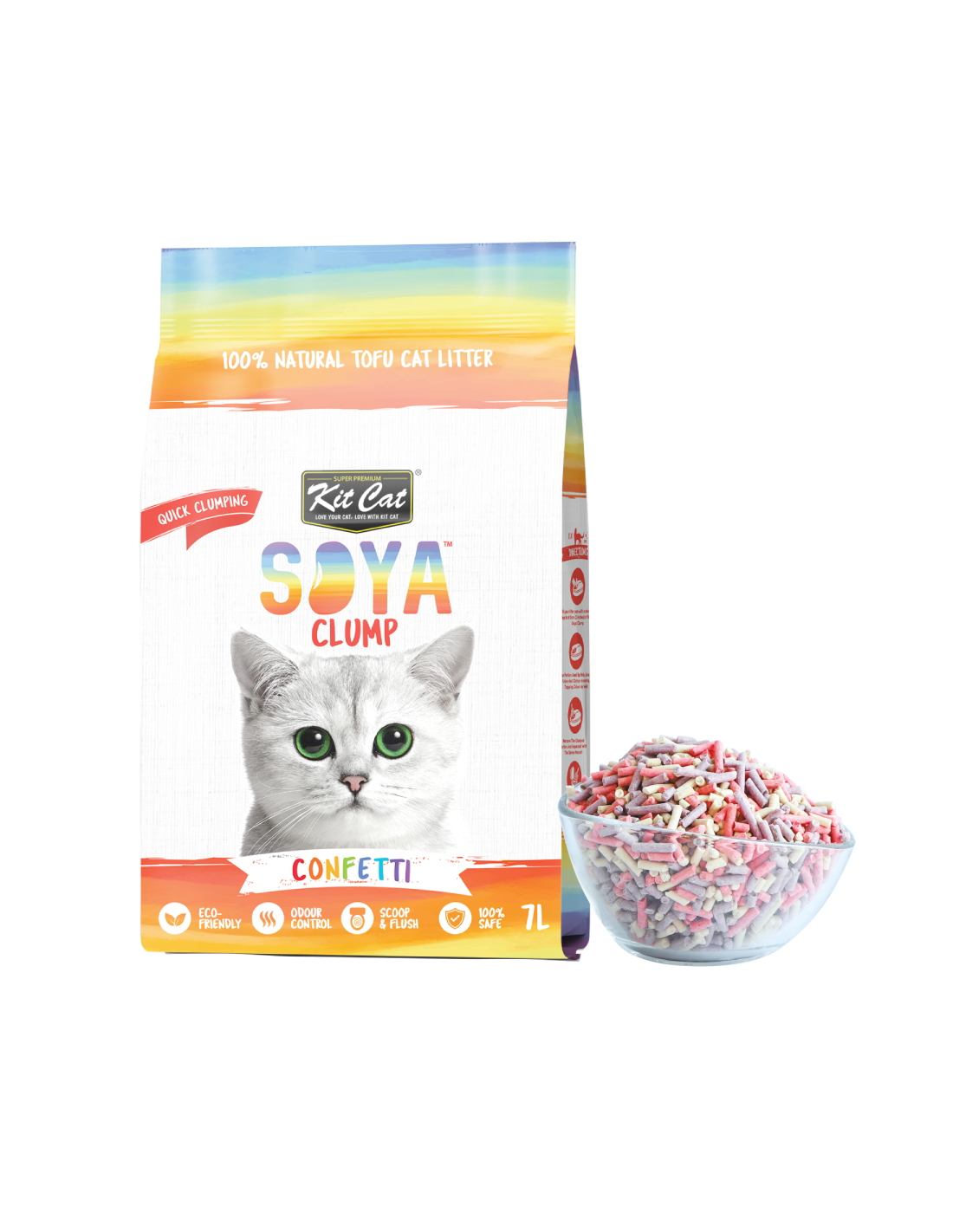 Kit Cat Arena Eco SoyaClump - Confetti 7L