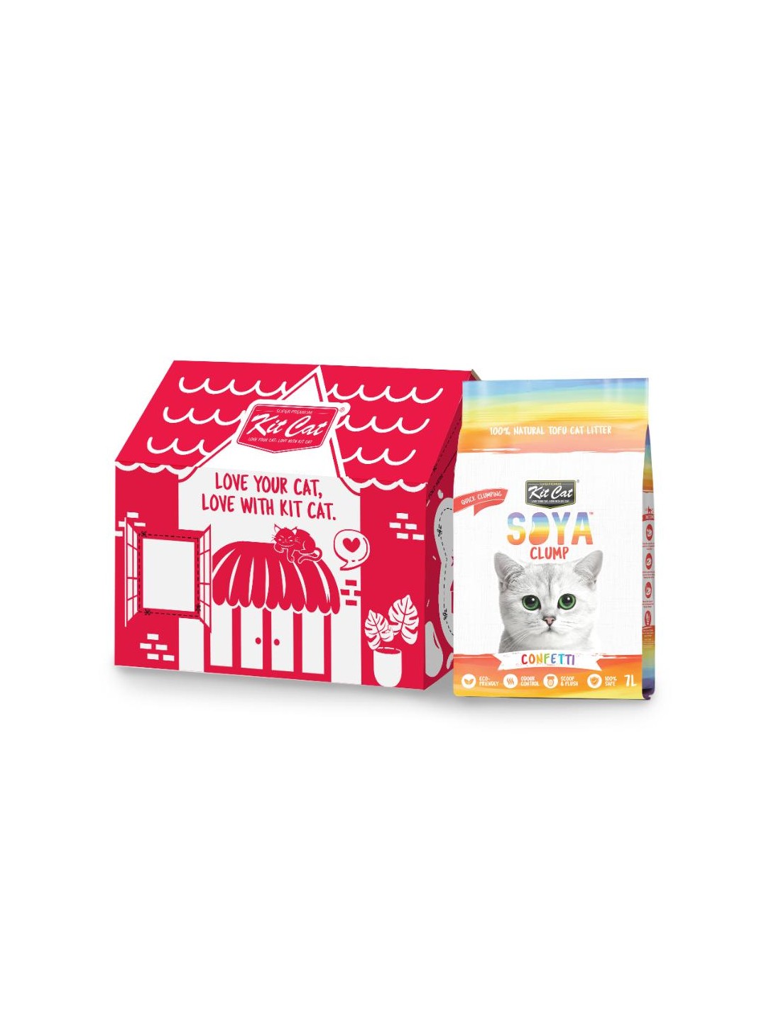 Kit Cat Arena Eco SoyaClump - Confetti 7L