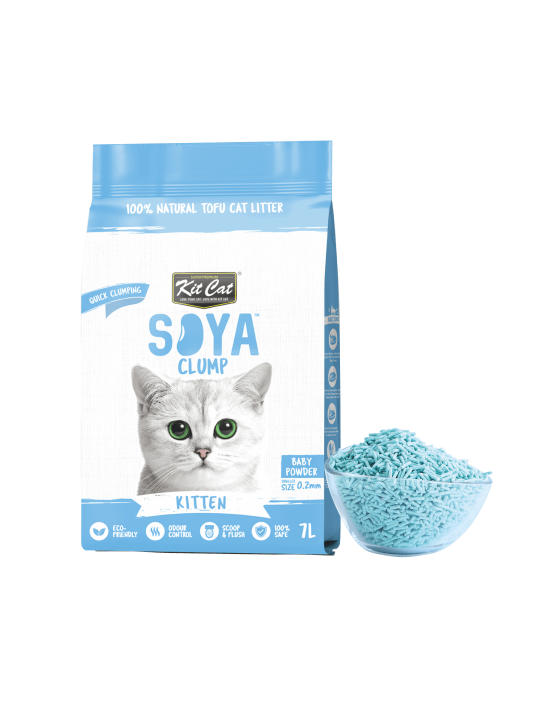 Kit Cat Arena Eco SoyaClump - Kitten 7L