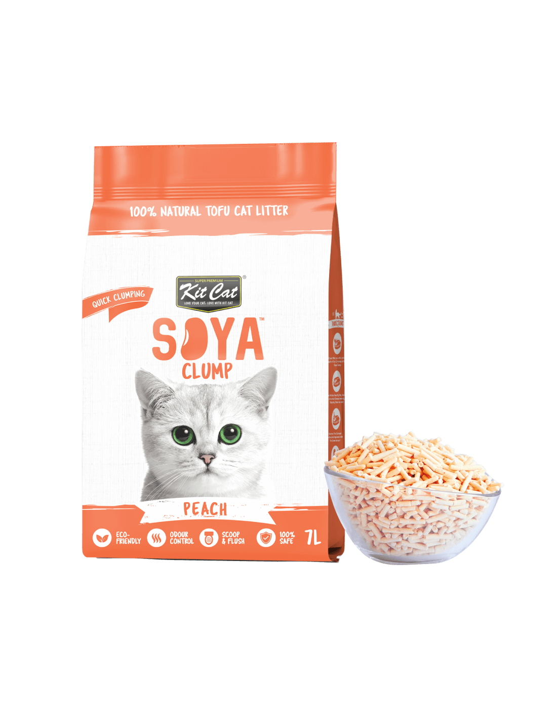 Kit Cat Arena Eco SoyaClump - Peach 7L