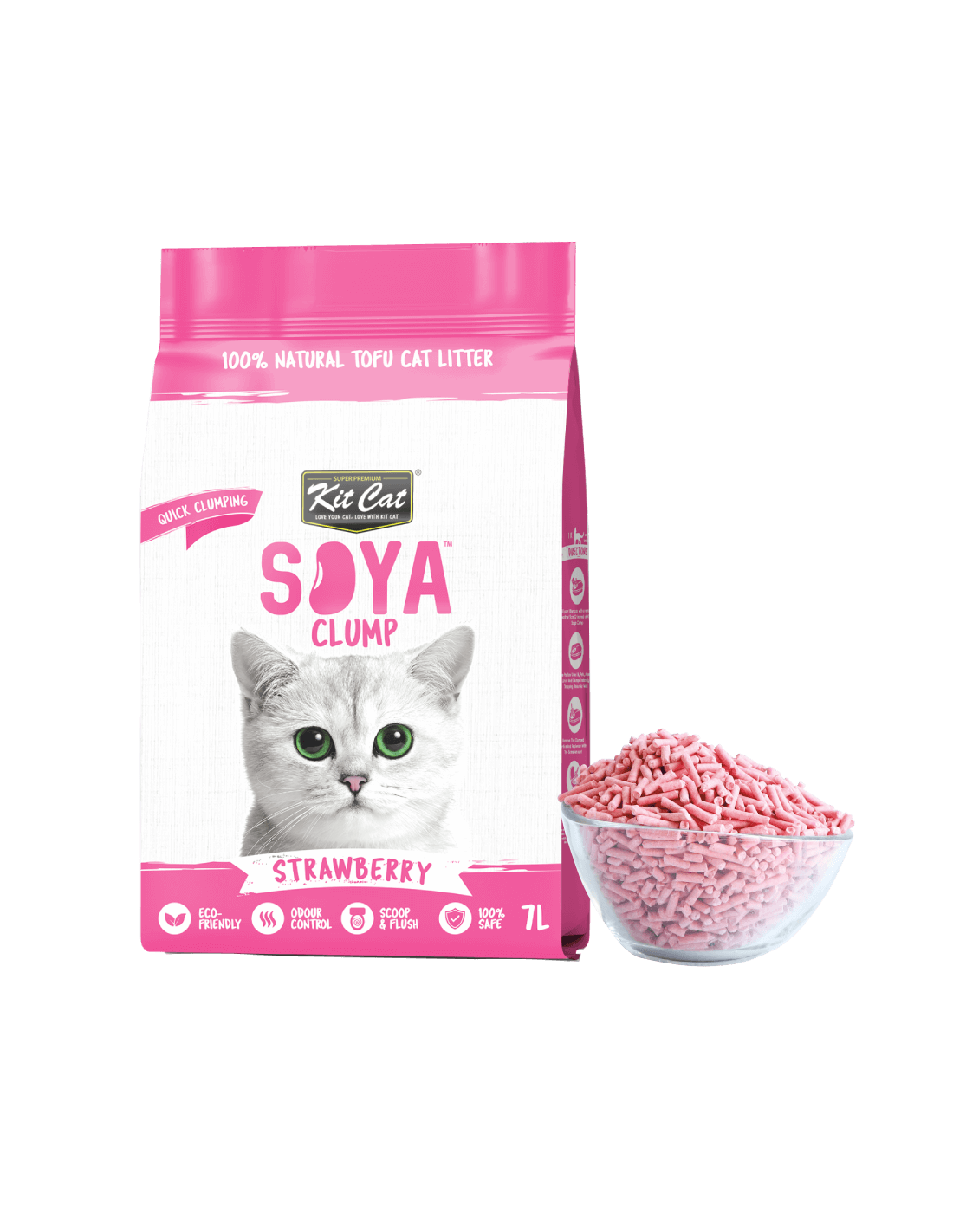 Kit Cat Arena Eco SoyaClump - Strawberry 7L