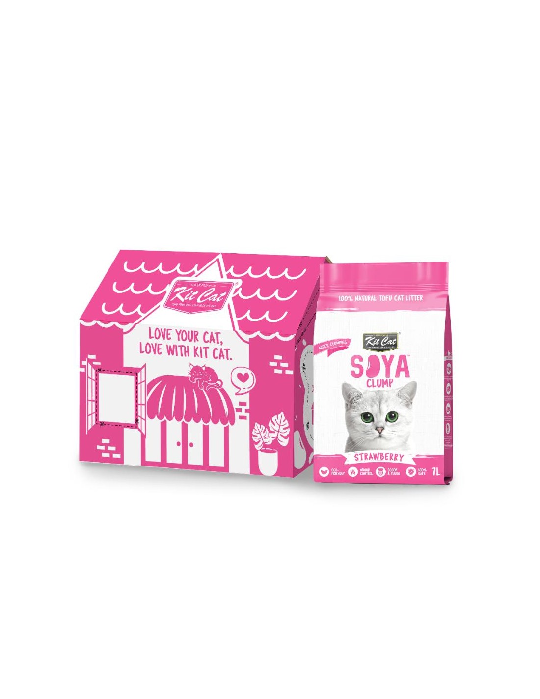 Kit Cat Arena Eco SoyaClump - Strawberry 7L