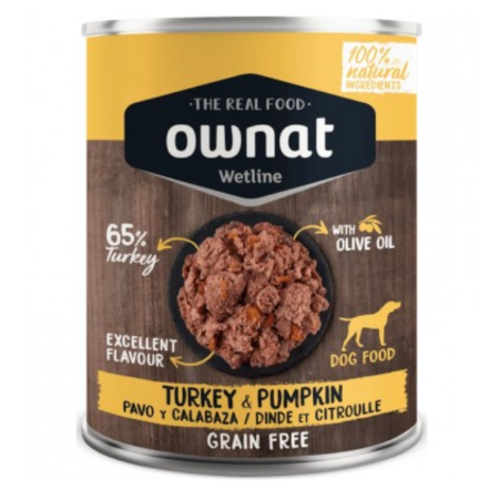 Ownat  Pavo con Calabaza, Lata para Perros, Comida para Perros