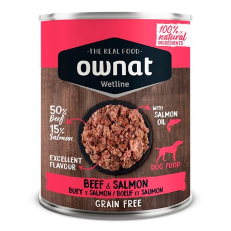 Ownat Ternera y Salmon, Lata para Perros, Comida para Perros