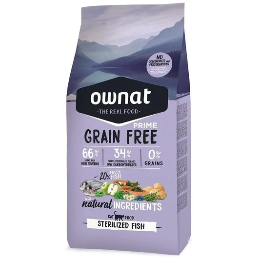 Pienso Ownat Prime Grain Free Pescado Gato Esterilizado , Pienso para Gatos, Comida para Gatos