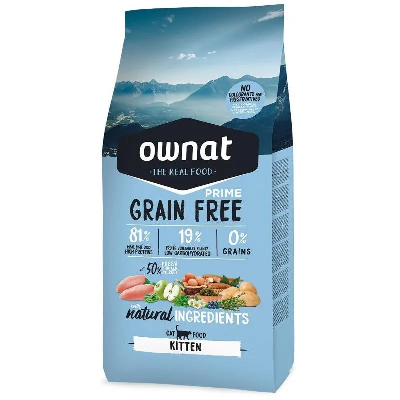 Pienso Ownat Prime Grain Free Kitten Pollo, Pienso para Gatos, Comida para Gatos