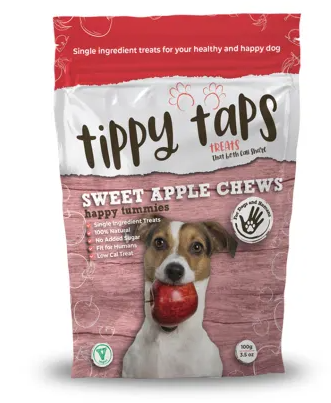 Tippy taps Manzana Roja, Snacks Naturales para Perros, Premios para Perros