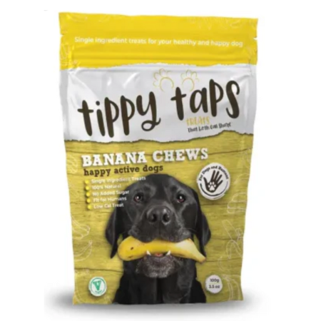 Tippy taps Banana, Snacks Naturales para Perros, Premios para Perros